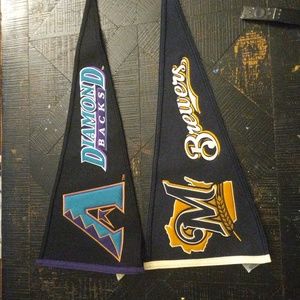 Two baseball banners